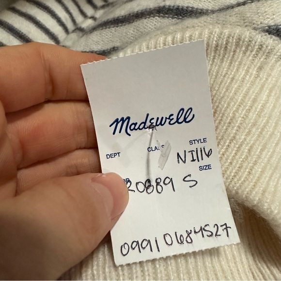 Madewell stripe play mockneck pullover sweater antique cream - Picture 5 of 5